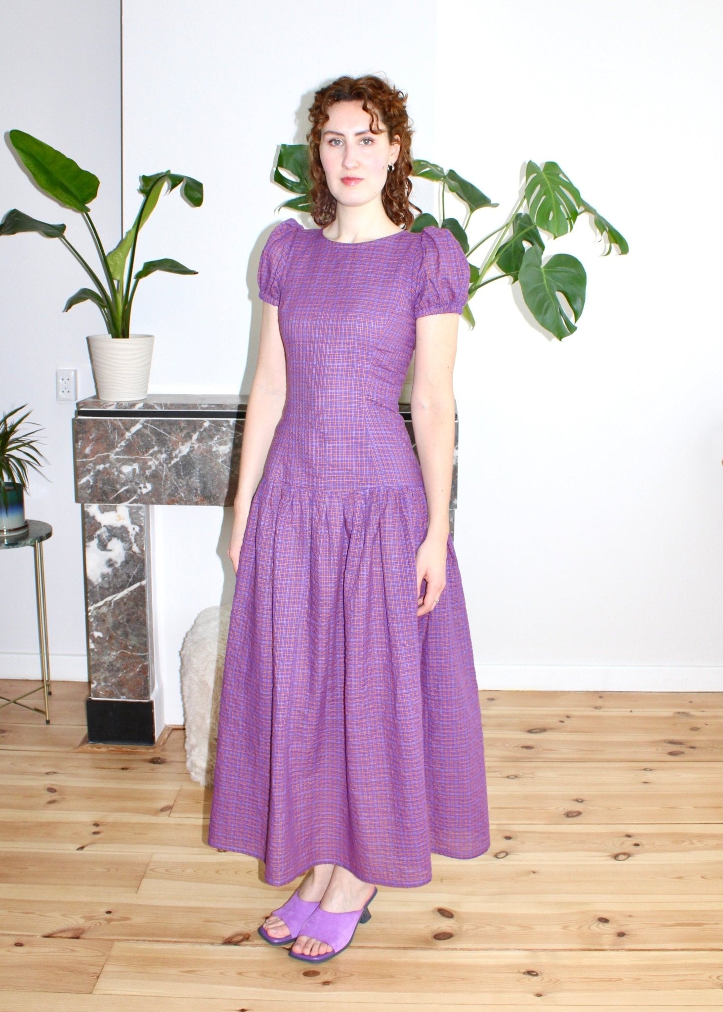 Diana dress purple plaid - Luci's Lemons
