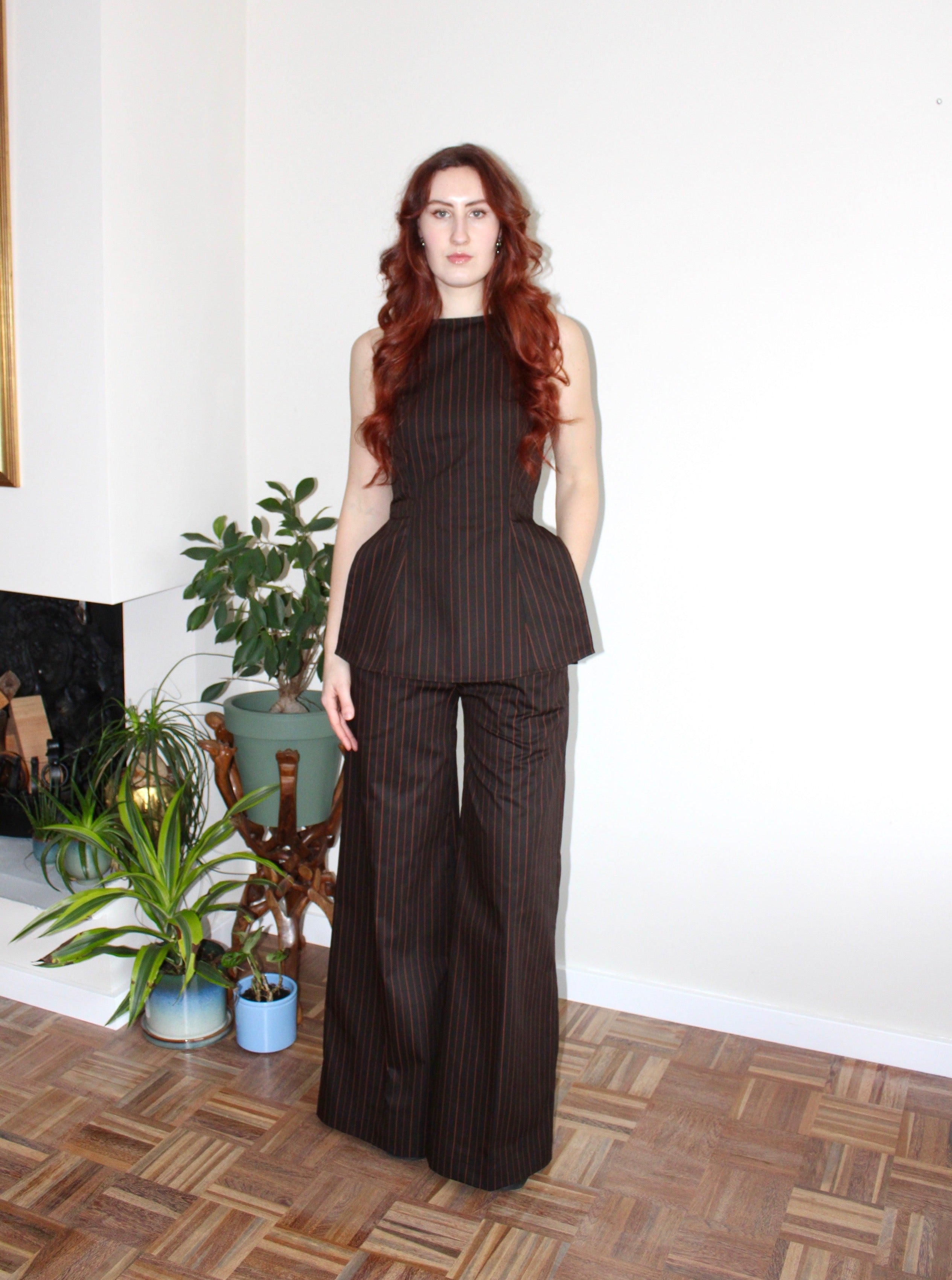 Sample - Amelia set dark brown orange stripe