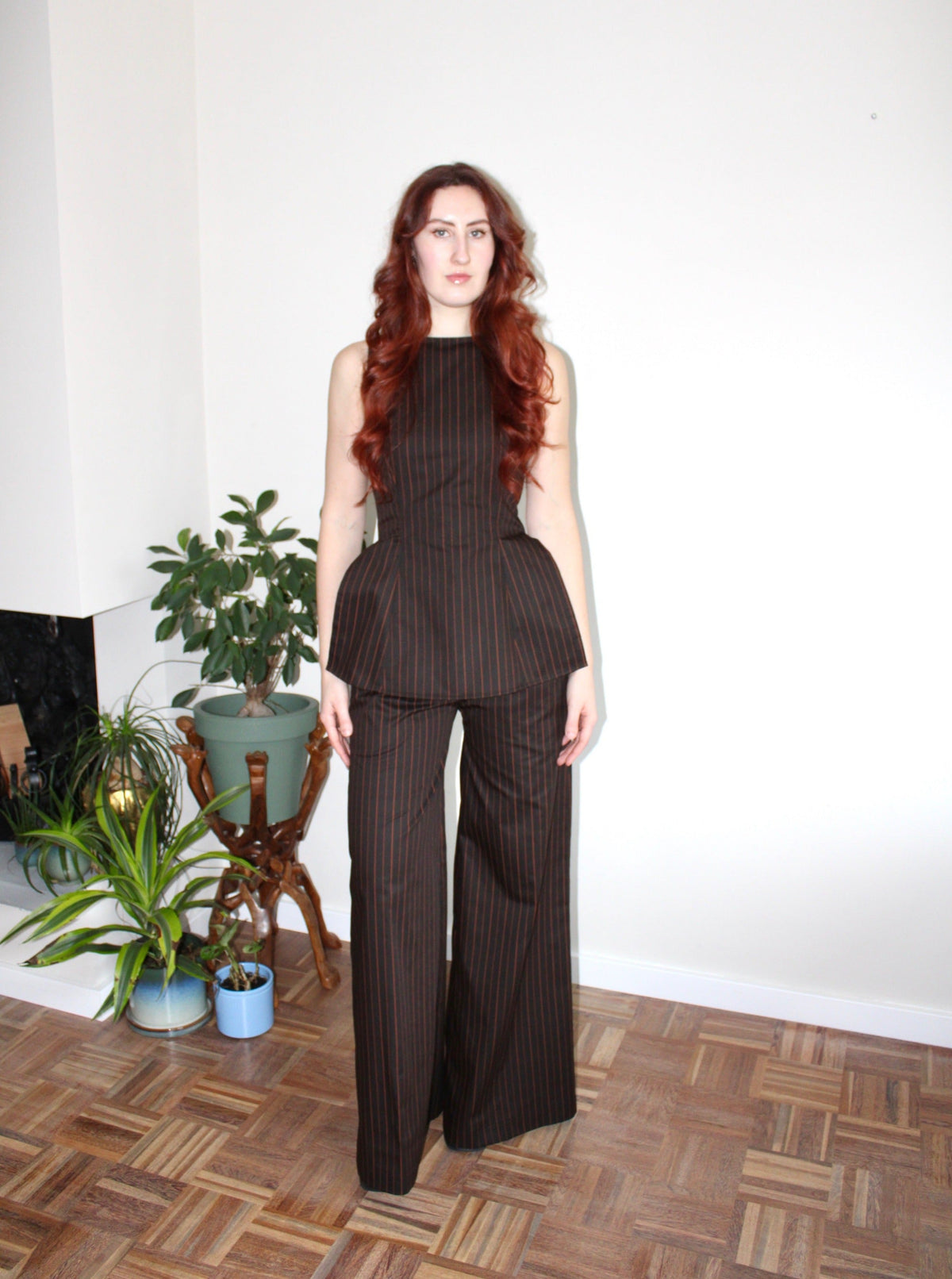 Sample - Amelia set dark brown orange stripe