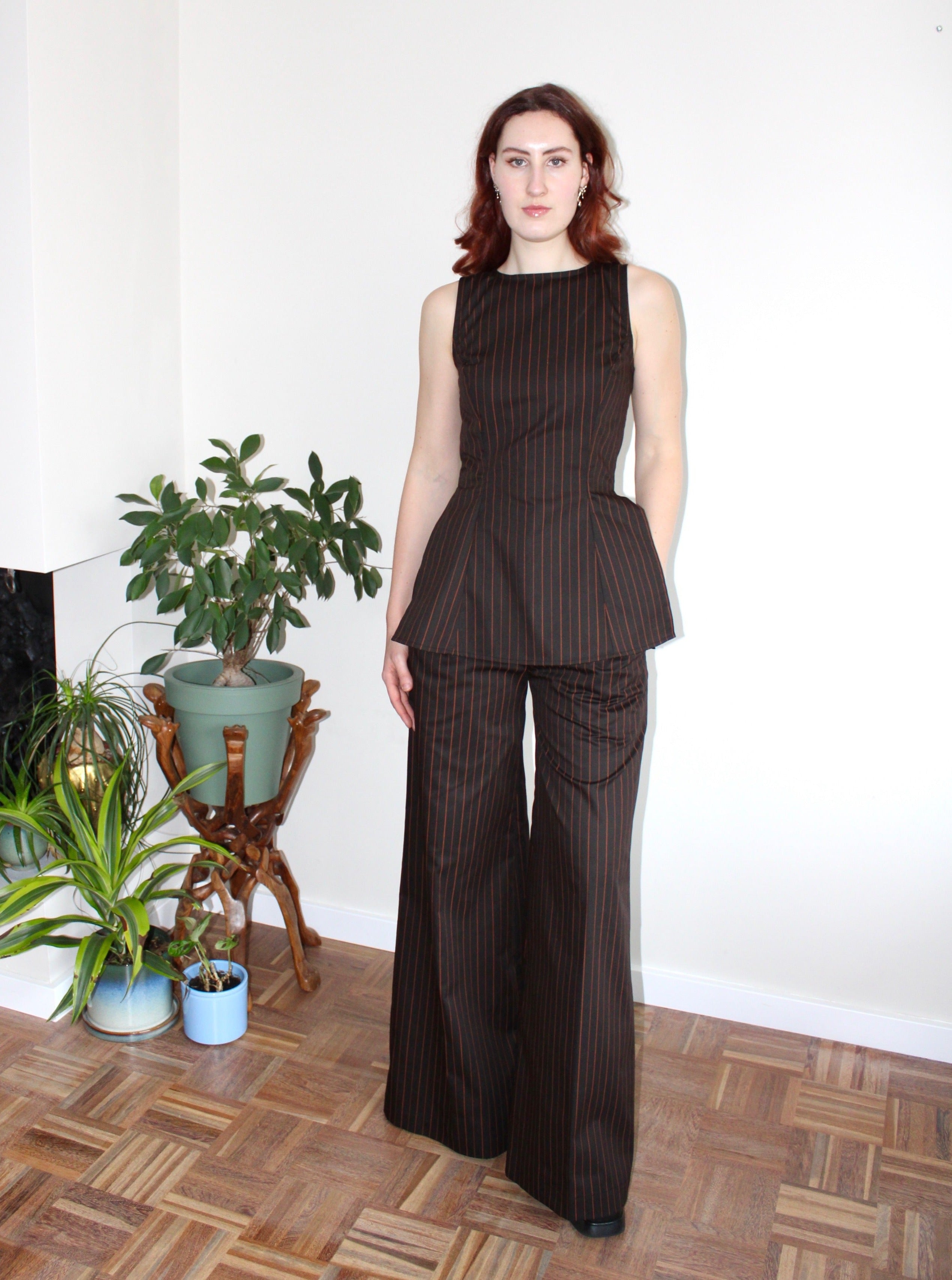 Sample - Amelia set dark brown orange stripe