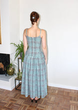 Load image into Gallery viewer, Felicity dress midi plaid aqua
