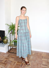 Load image into Gallery viewer, Felicity dress midi plaid aqua
