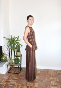 Amelia trousers brown stripe linen