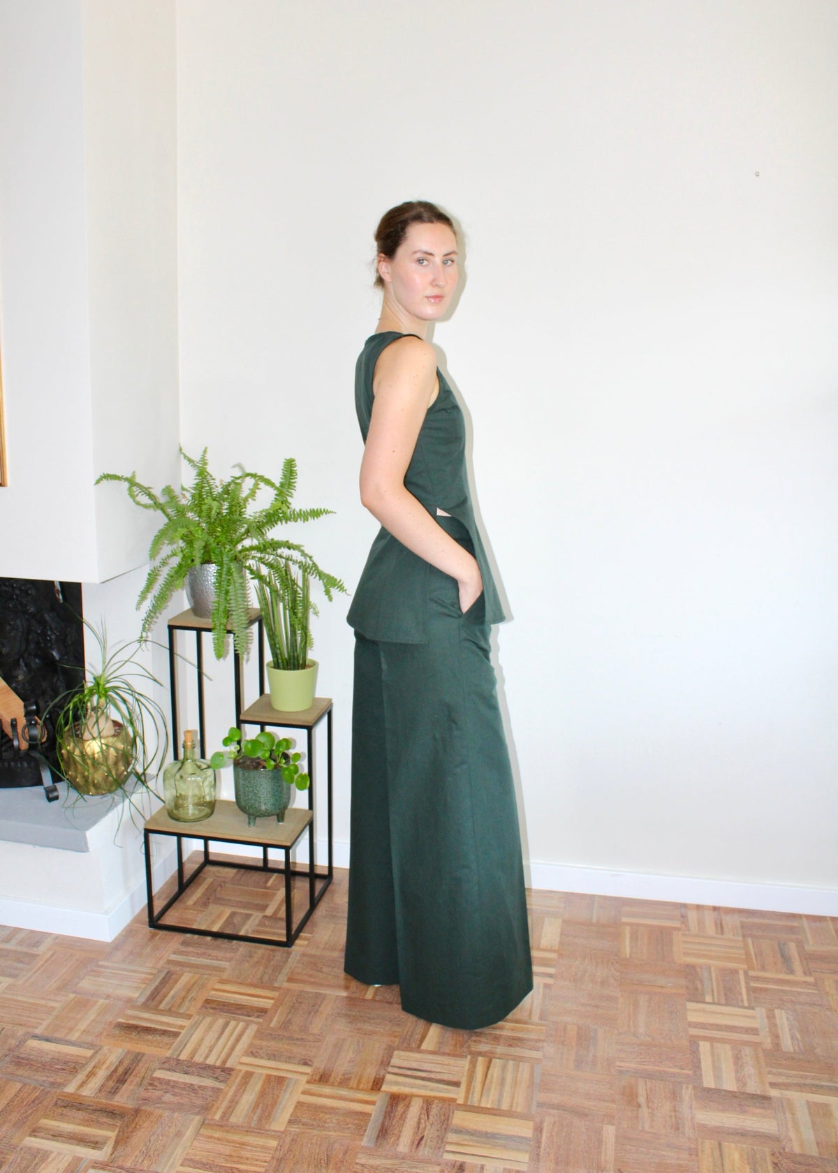 Sample - Amelia set dark green cotton