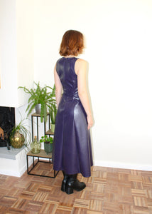 Juno dress purple faux leather