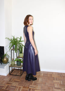 Juno dress purple faux leather