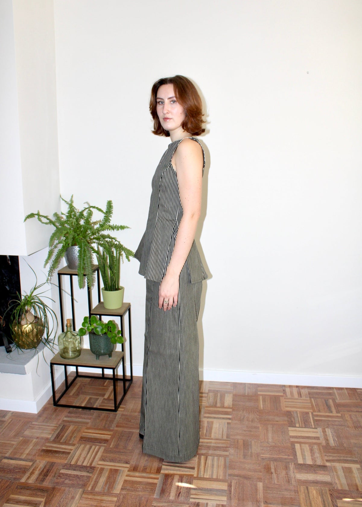 Sample - Amelia set black denim stripe