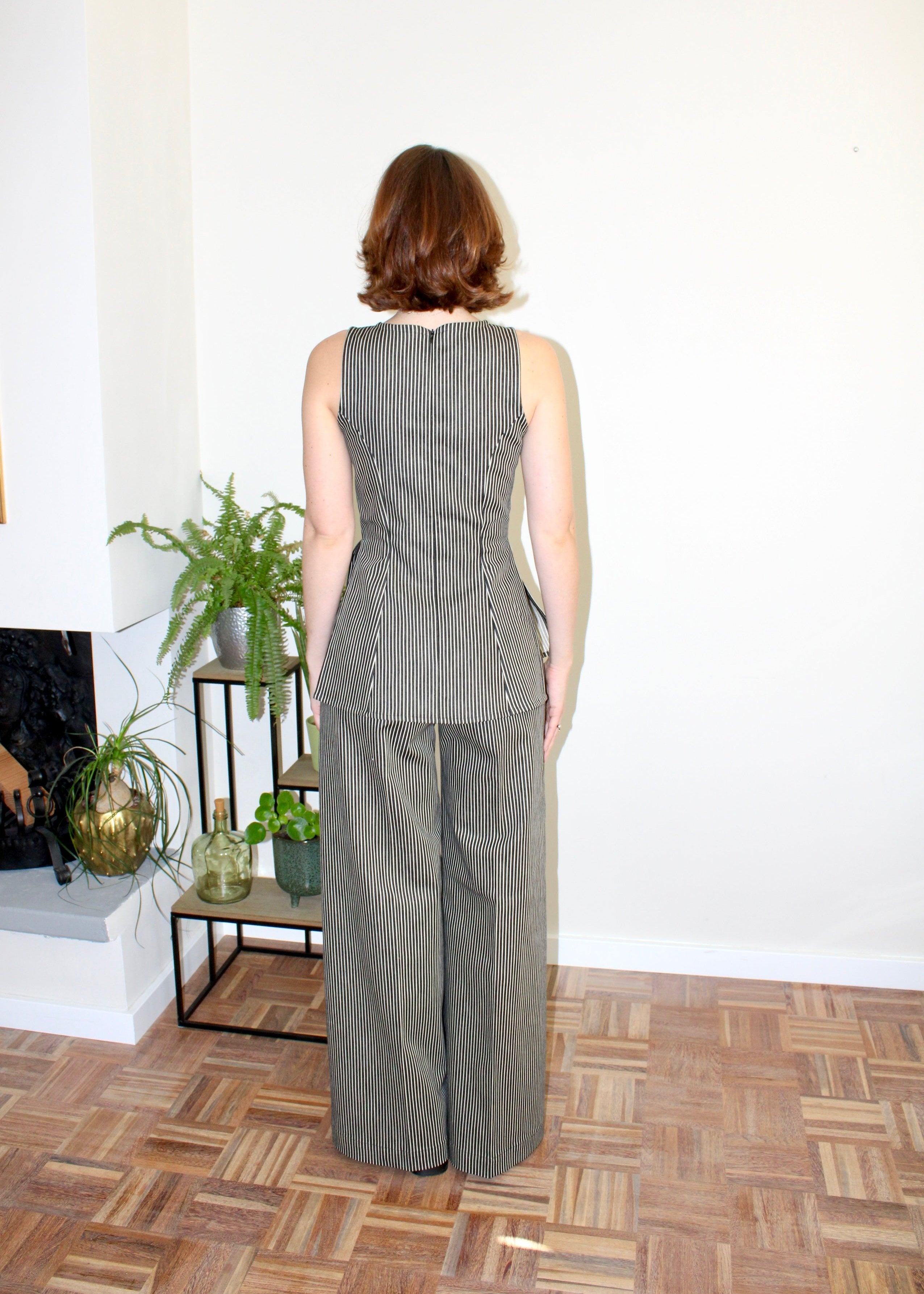 Sample - Amelia set black denim stripe