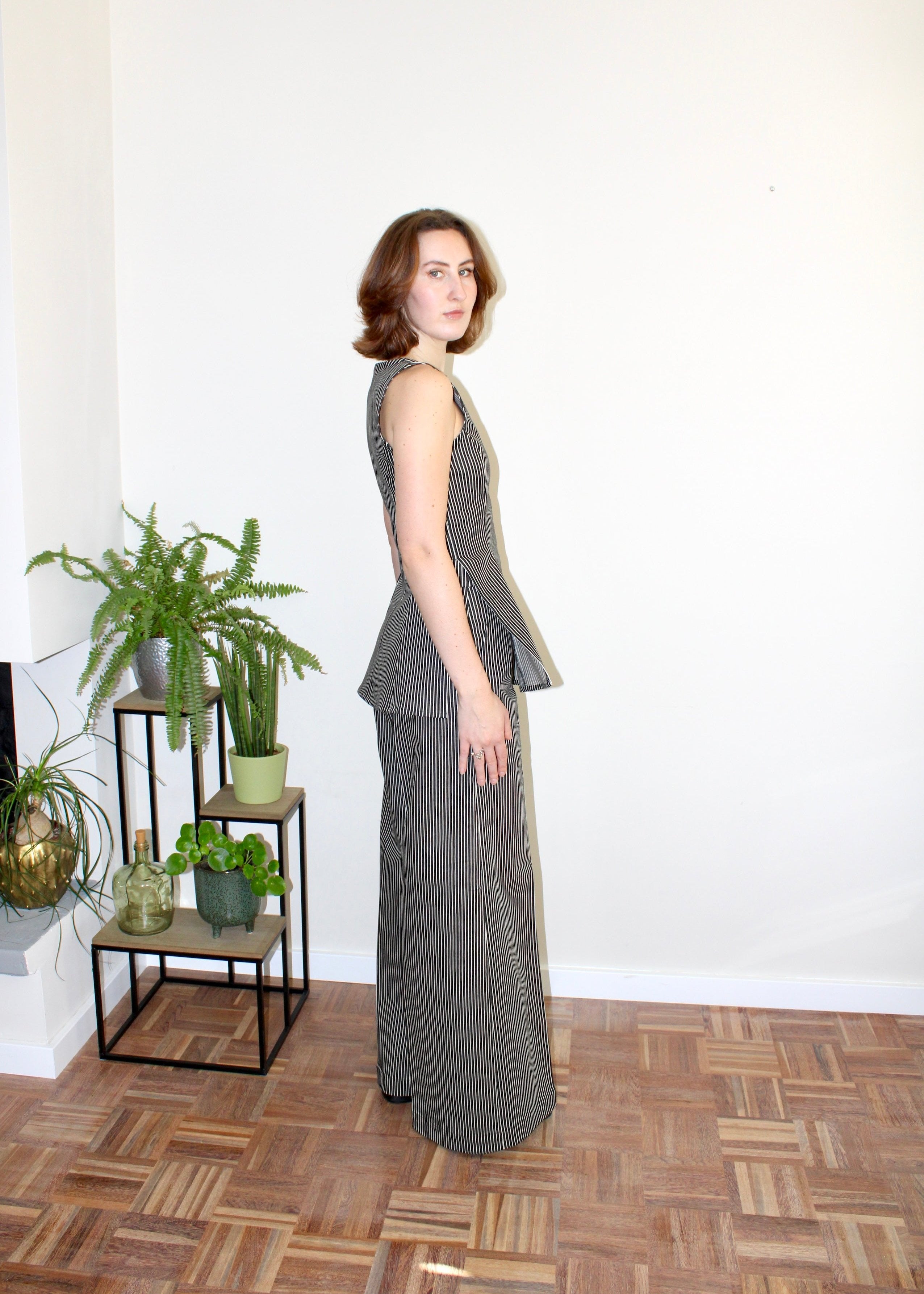 Sample - Amelia set black denim stripe