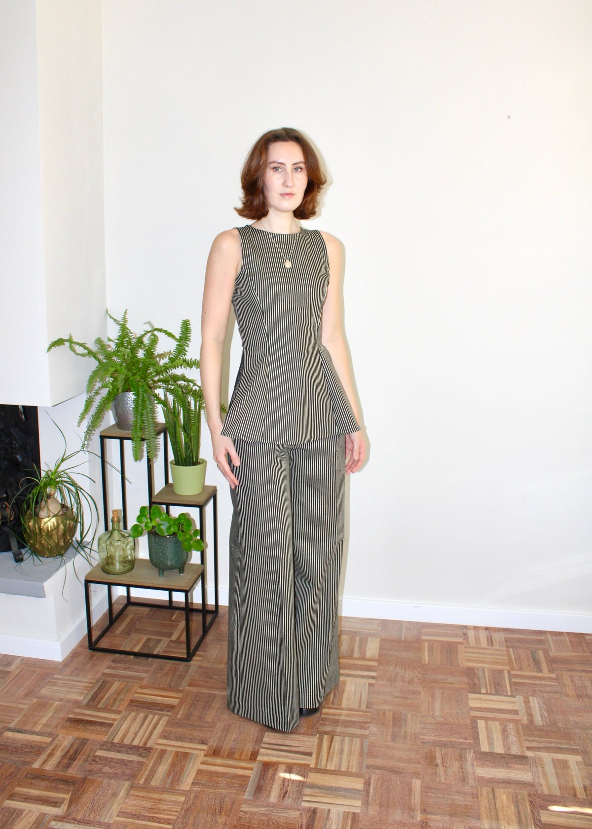 Sample - Amelia set black denim stripe