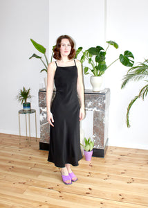 Camille midi dress black silk