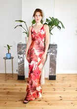 Load image into Gallery viewer, Celine spaghetti straps dress orange floral

