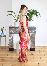 Load image into Gallery viewer, Celine spaghetti straps dress orange floral

