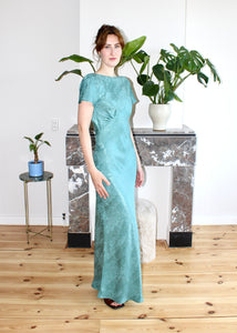 Indigo maxi dress aqua shell