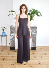 Load image into Gallery viewer, Amelia low neckline top espresso brown linen
