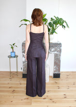 Load image into Gallery viewer, Amelia low neckline top espresso brown linen
