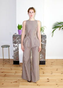 Amelia top brown stripe