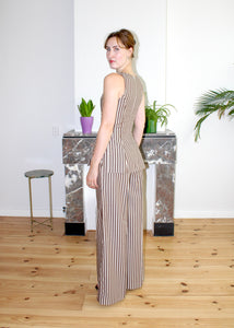 Amelia top brown stripe