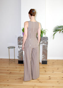 Amelia top brown stripe