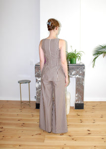 Amelia top brown stripe