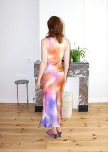 Violetta skirt orange and purple print