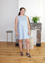 Load image into Gallery viewer, Stacy mini dress baby blue stripe
