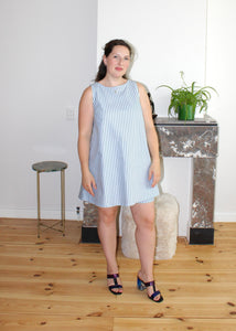 Stacy mini dress baby blue stripe