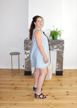 Load image into Gallery viewer, Stacy mini dress baby blue stripe
