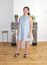 Load image into Gallery viewer, Stacy mini dress baby blue stripe
