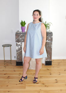 Stacy mini dress baby blue stripe