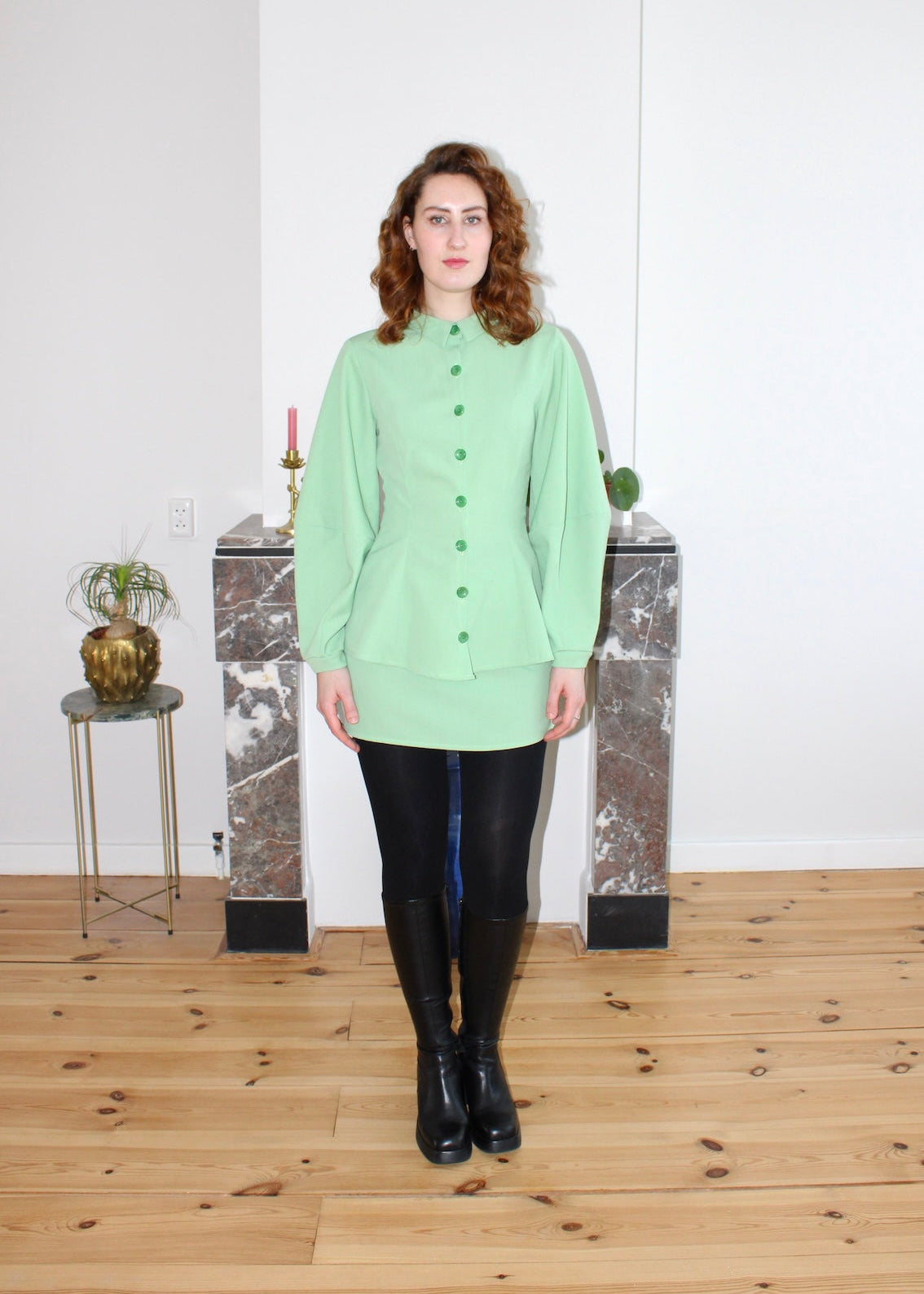 Gloria blouse light green wool