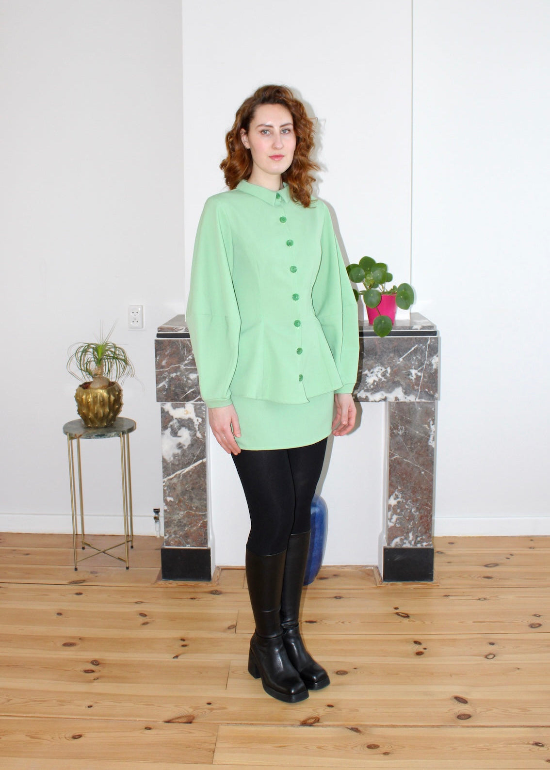 Gloria blouse light green wool