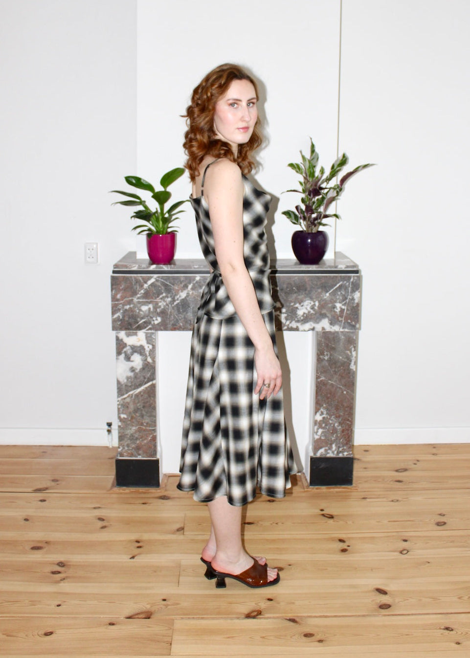 Erin top black plaid