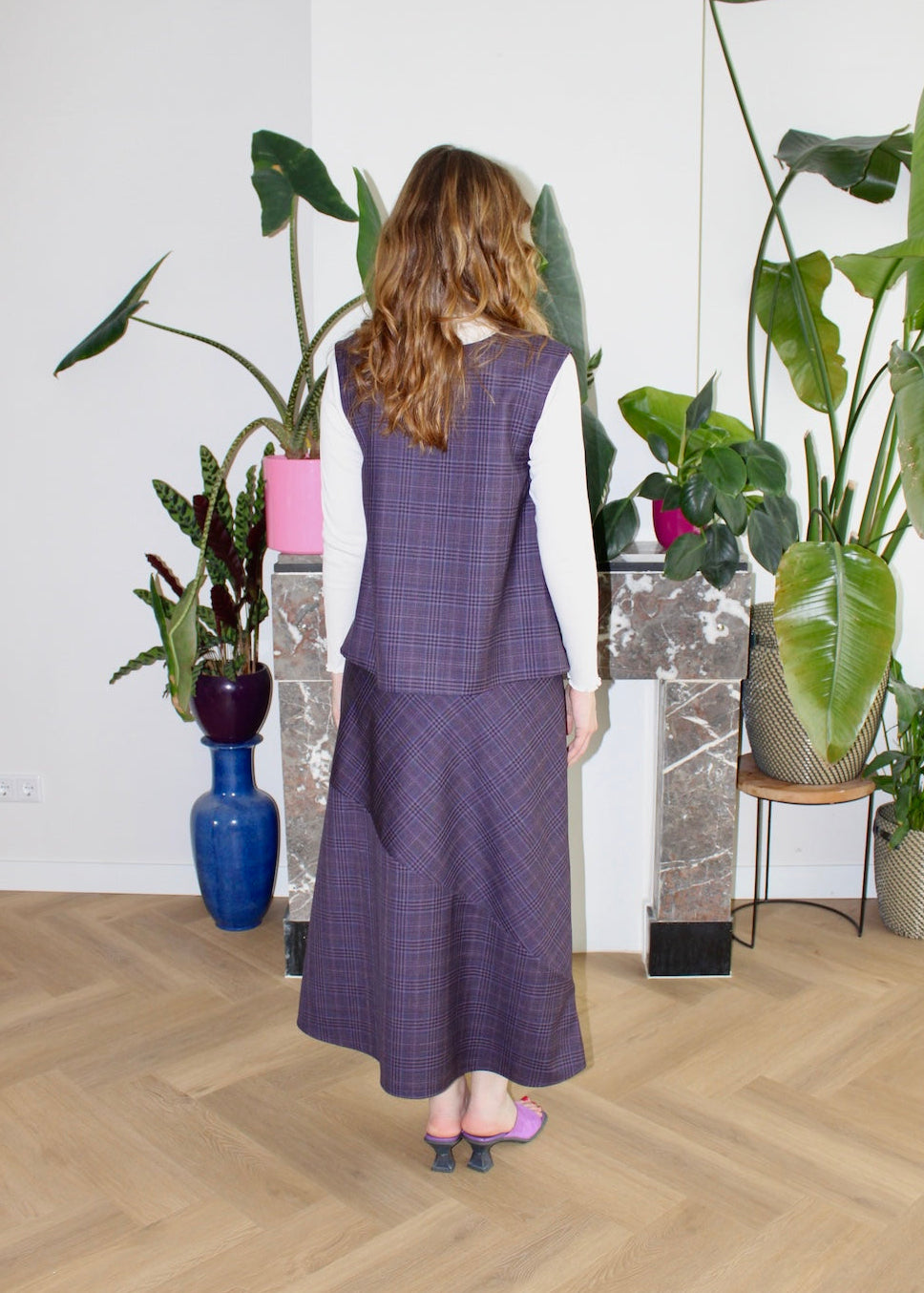Cora spencer wool purple plaid