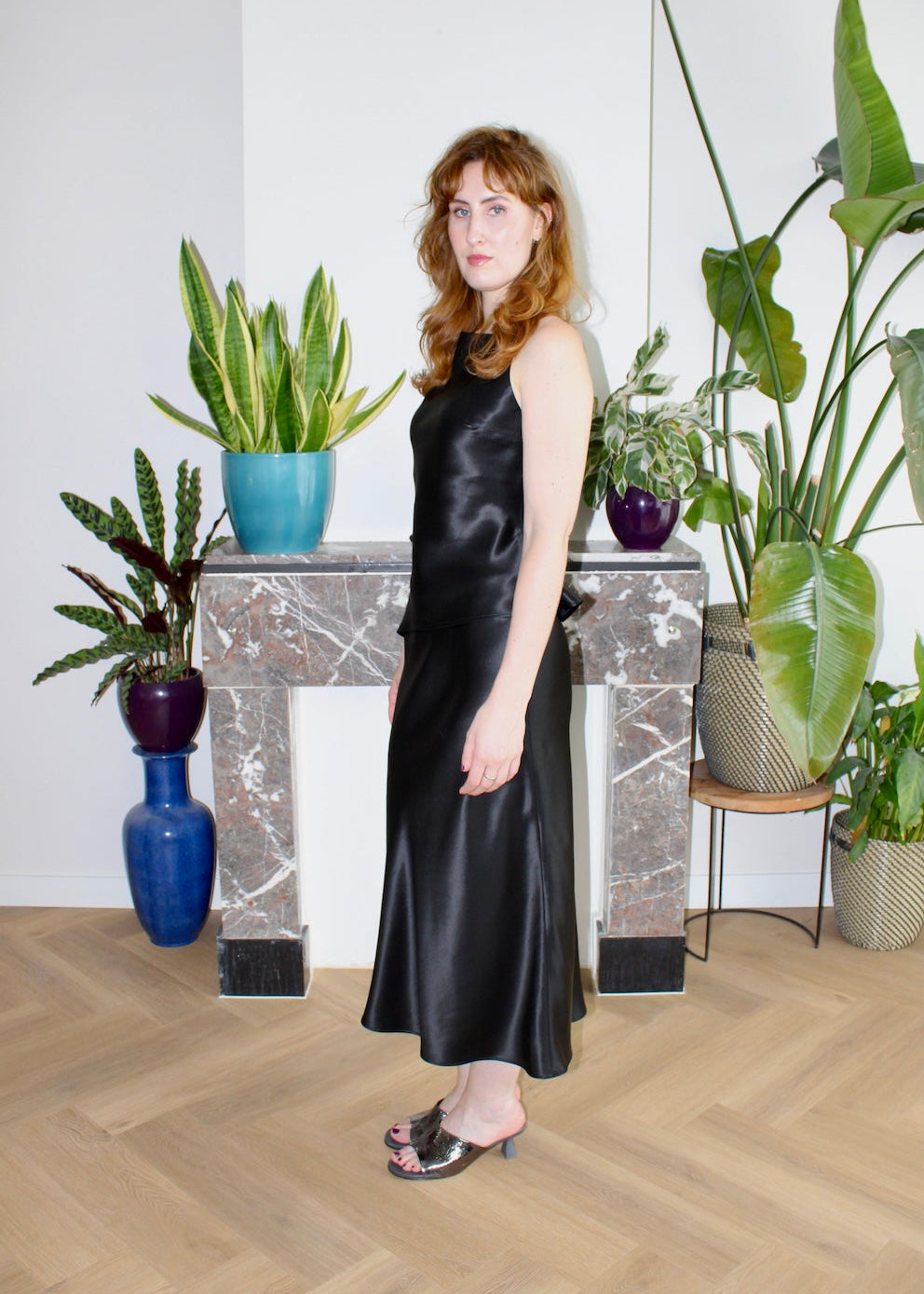 Clementine top black silk