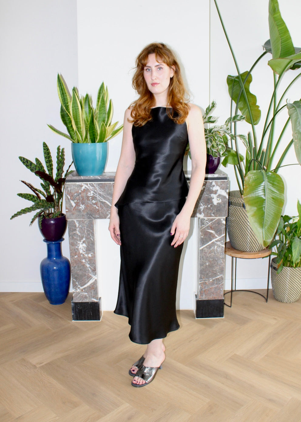 Clementine top black silk