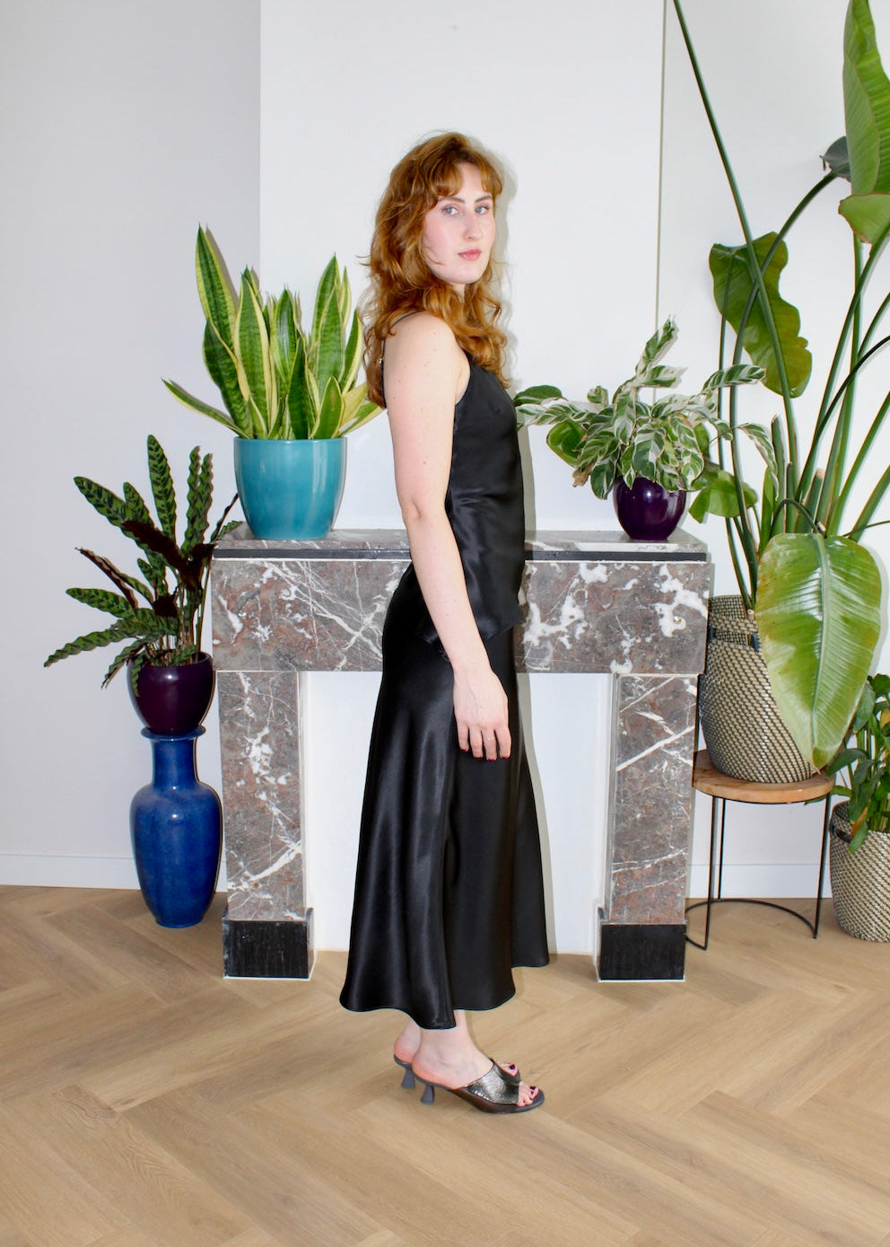 Clementine top black silk