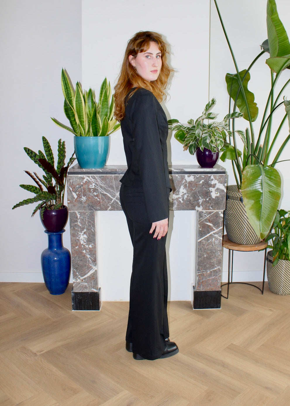 Amelia straight leg trousers black wool