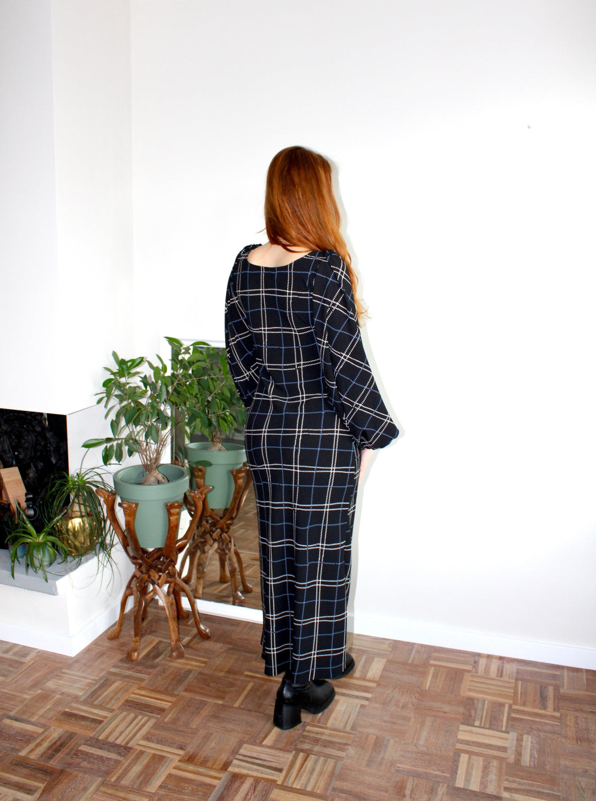 Sample - Lara dress black plaid