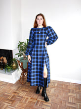 Load image into Gallery viewer, Millie dress blue and black plaid
