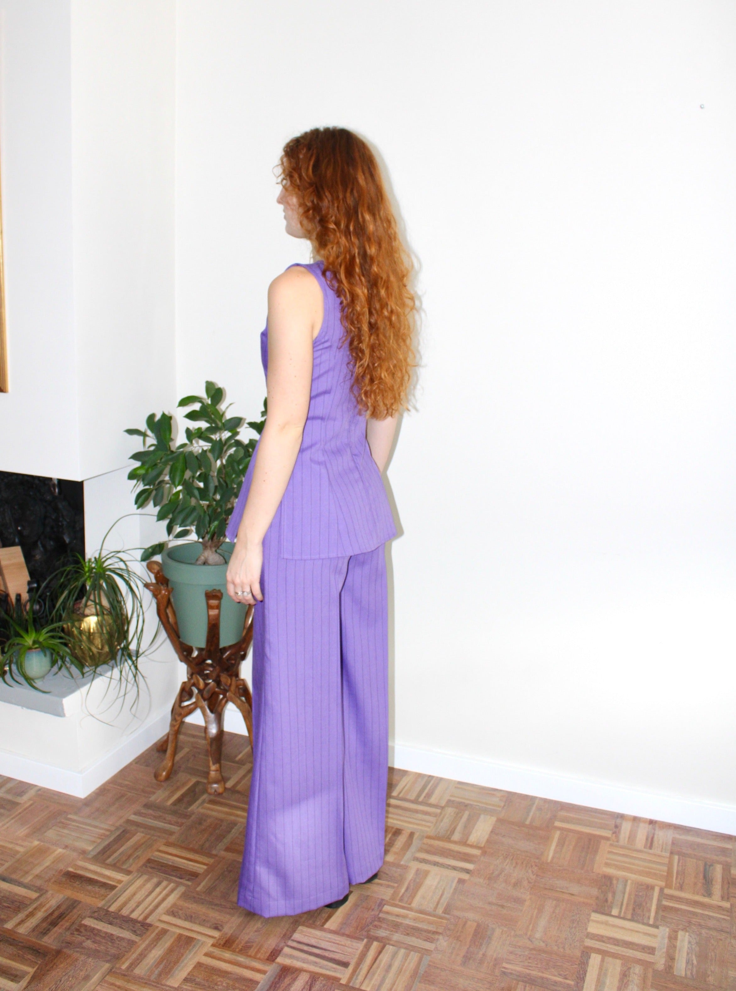 Sample - Amelia set purple pinstripe