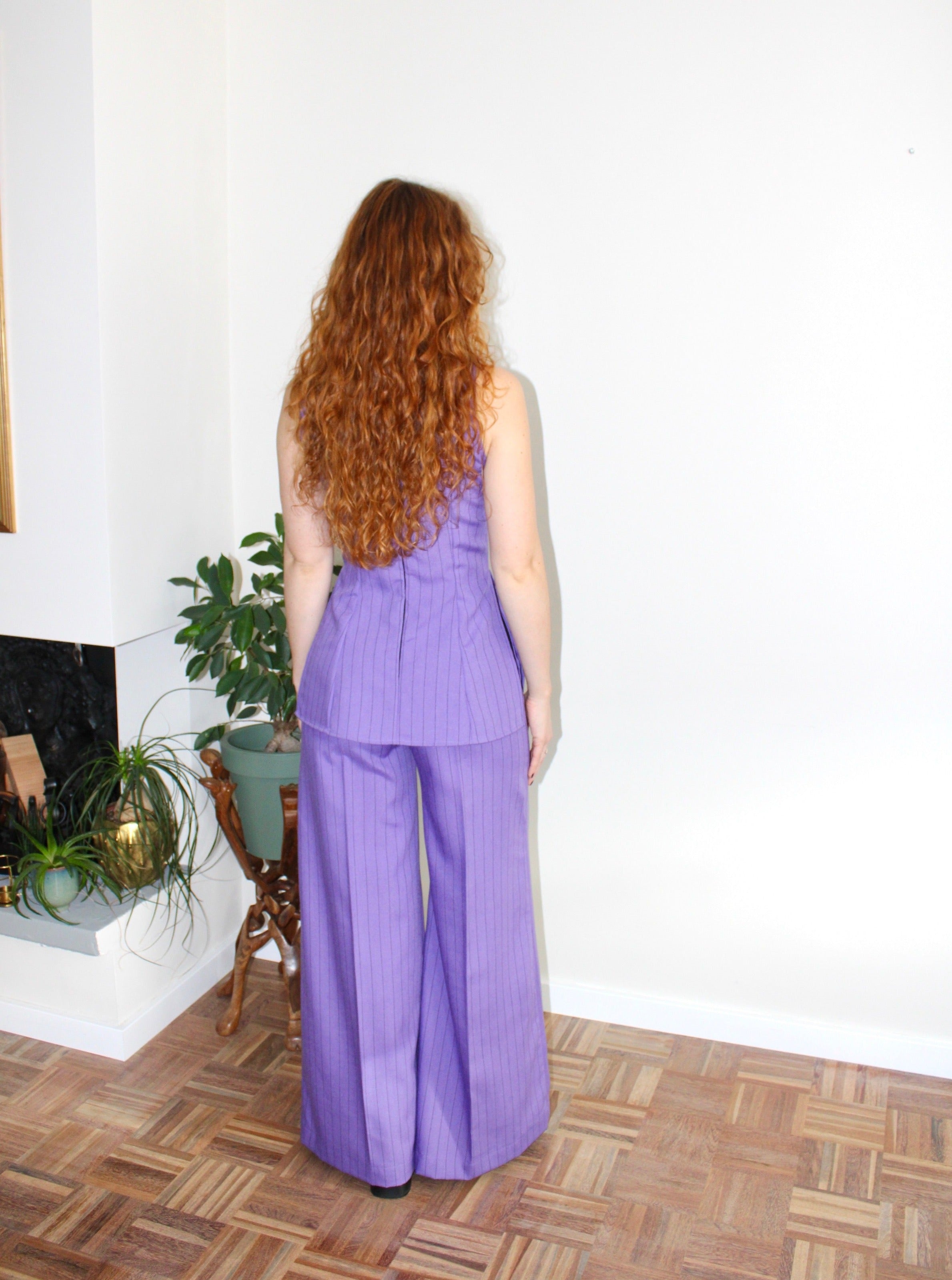 Sample - Amelia set purple pinstripe