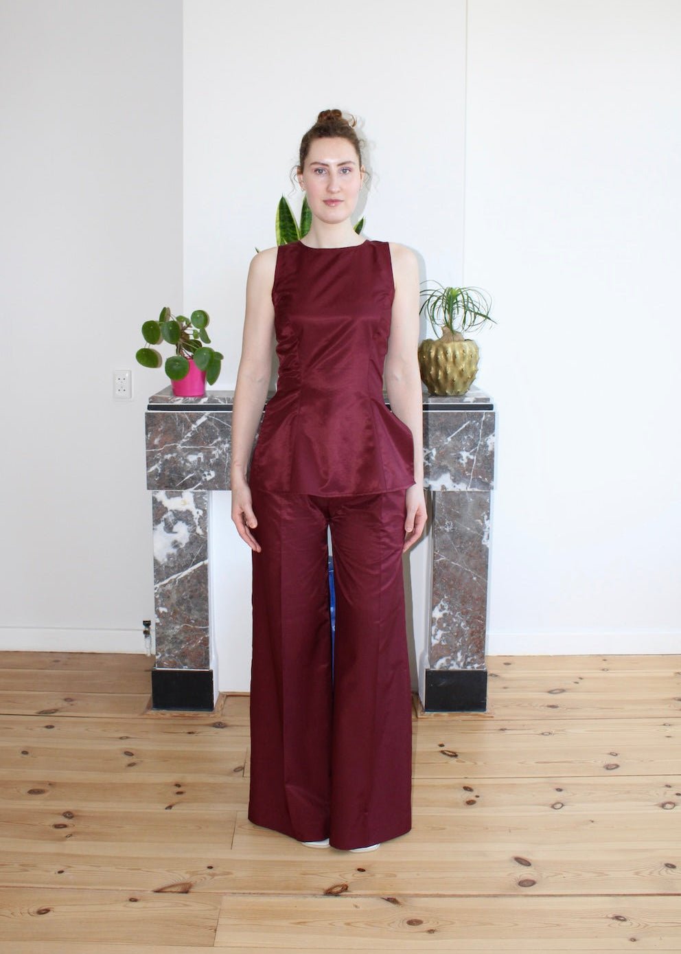 Amelia top burgundy - Luci's Lemons