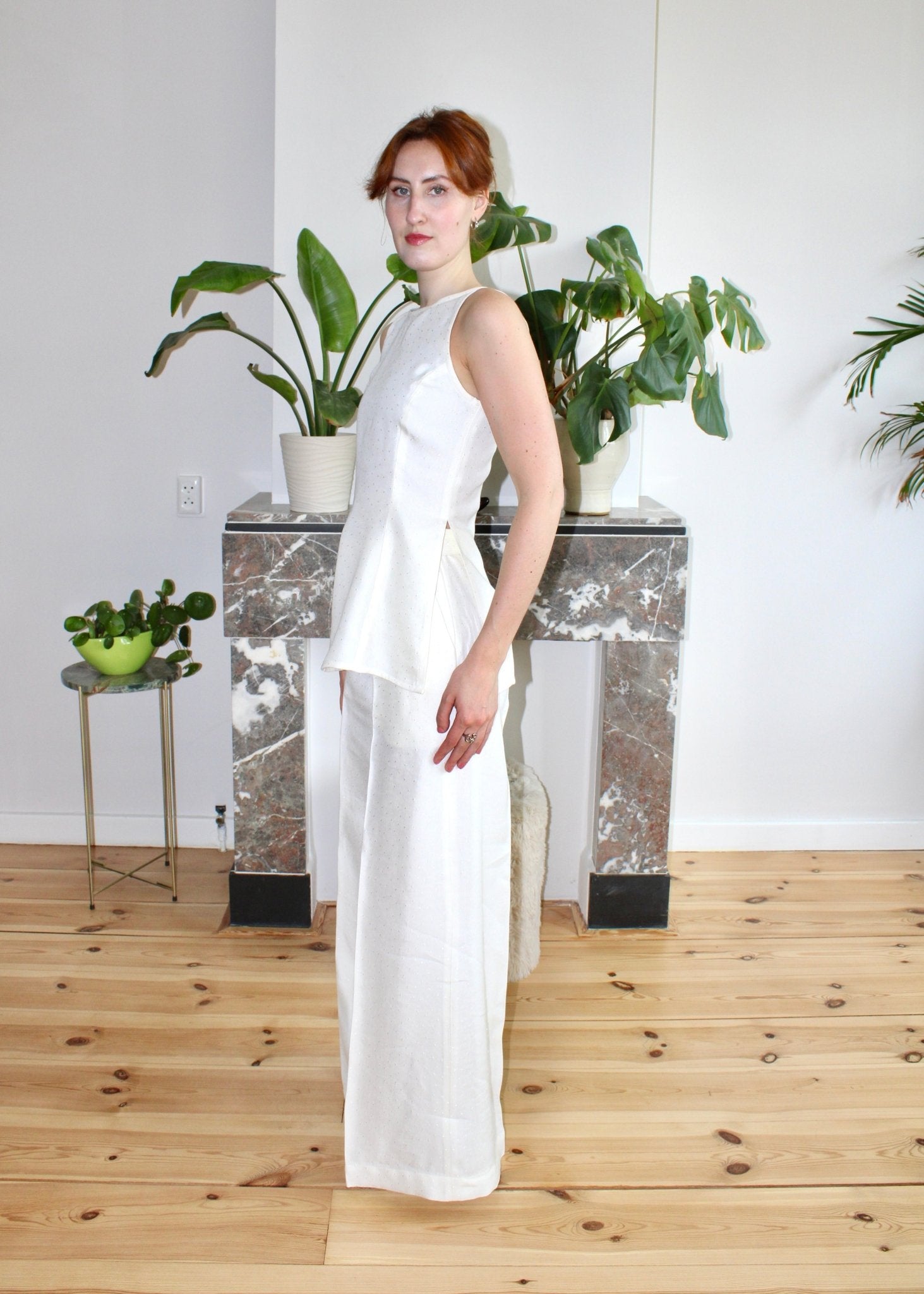 Amelia top Ivory linen - Luci's Lemons
