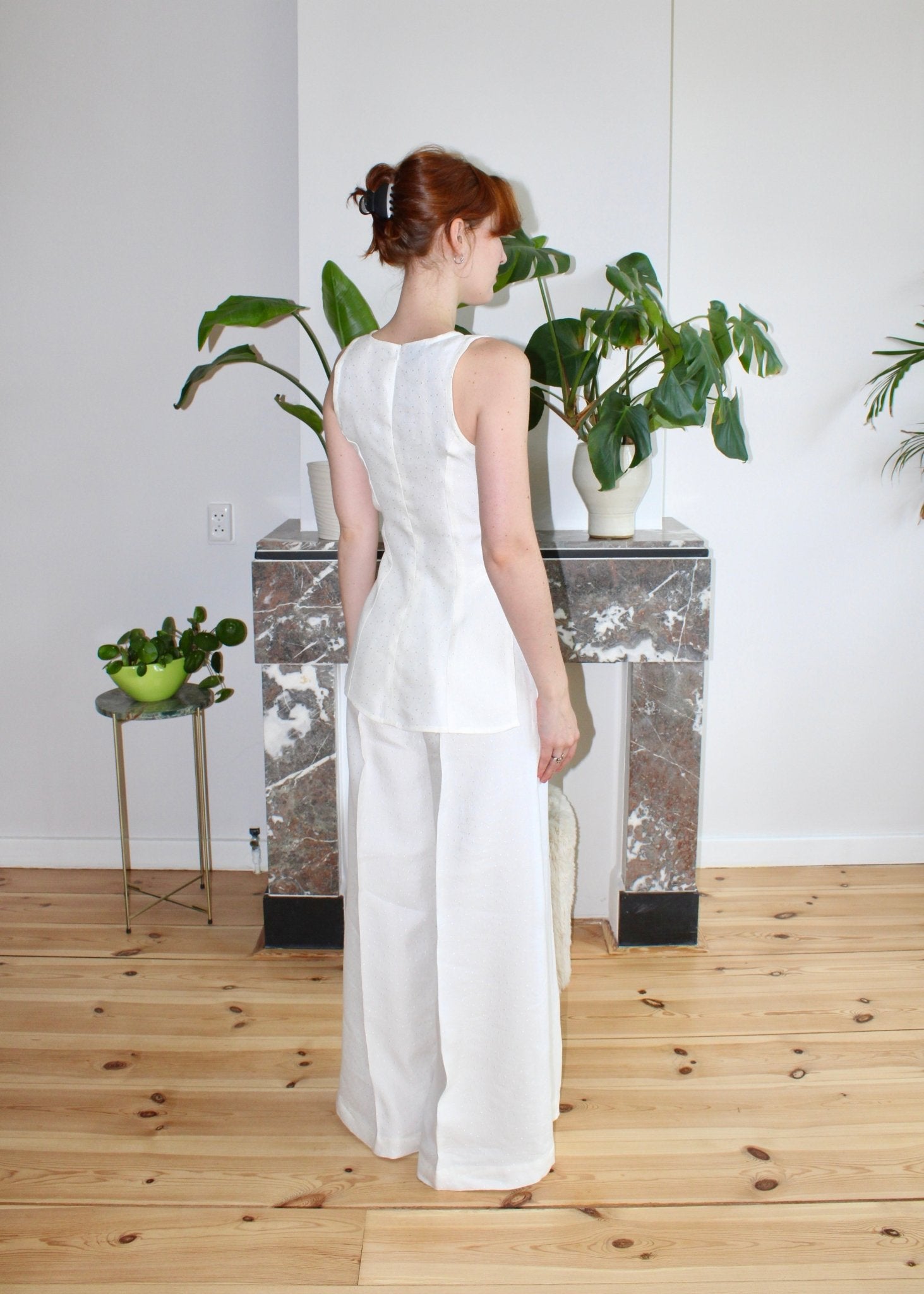 Amelia top Ivory linen - Luci's Lemons