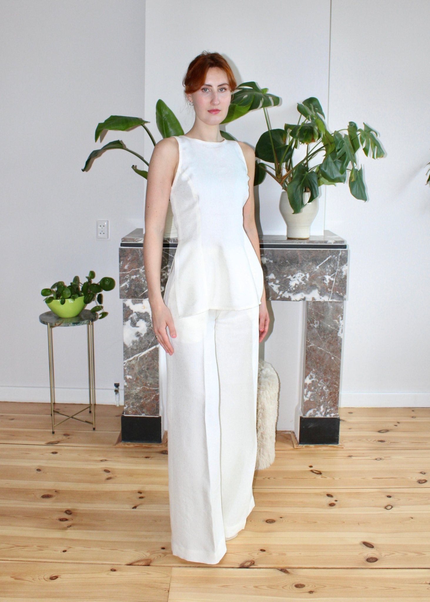 Amelia top Ivory linen - Luci's Lemons