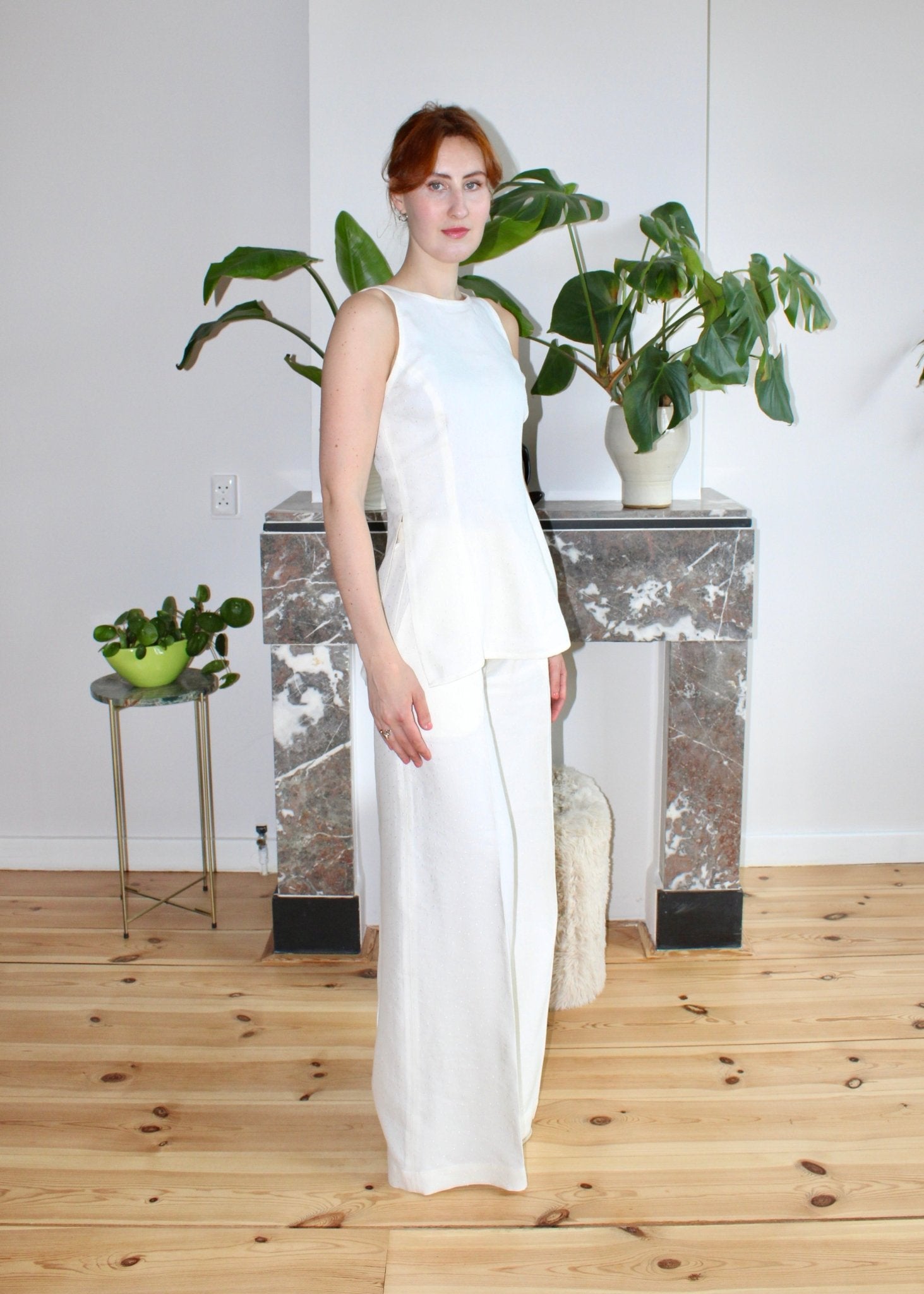 Amelia top Ivory linen - Luci's Lemons