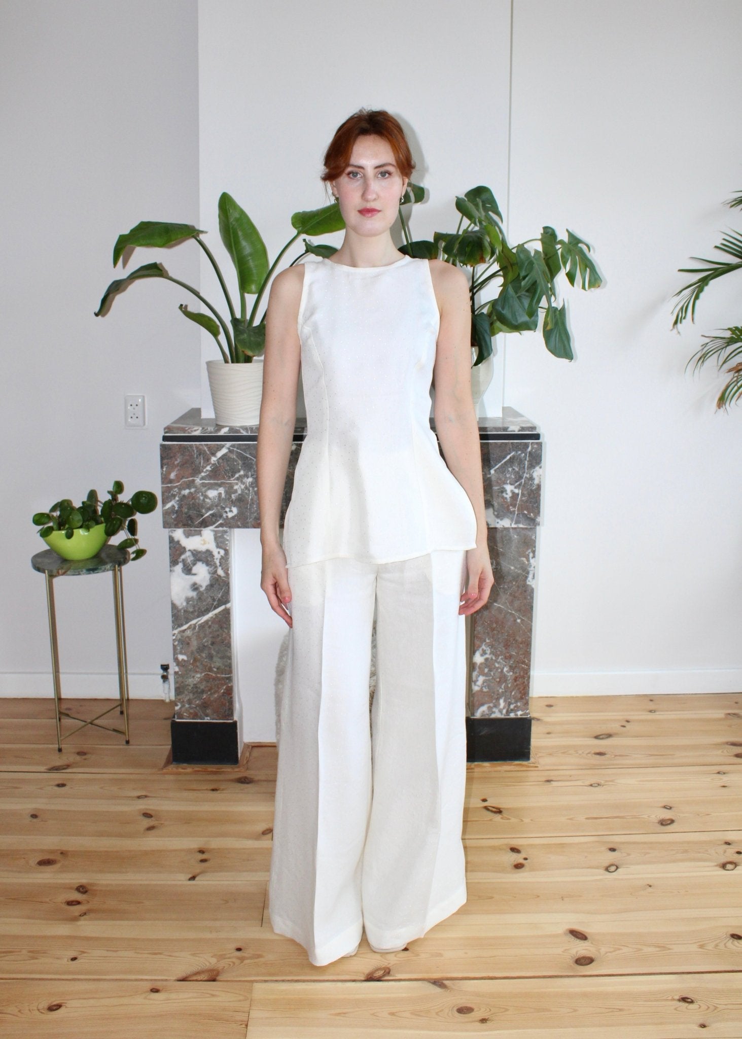 Amelia top Ivory linen - Luci's Lemons
