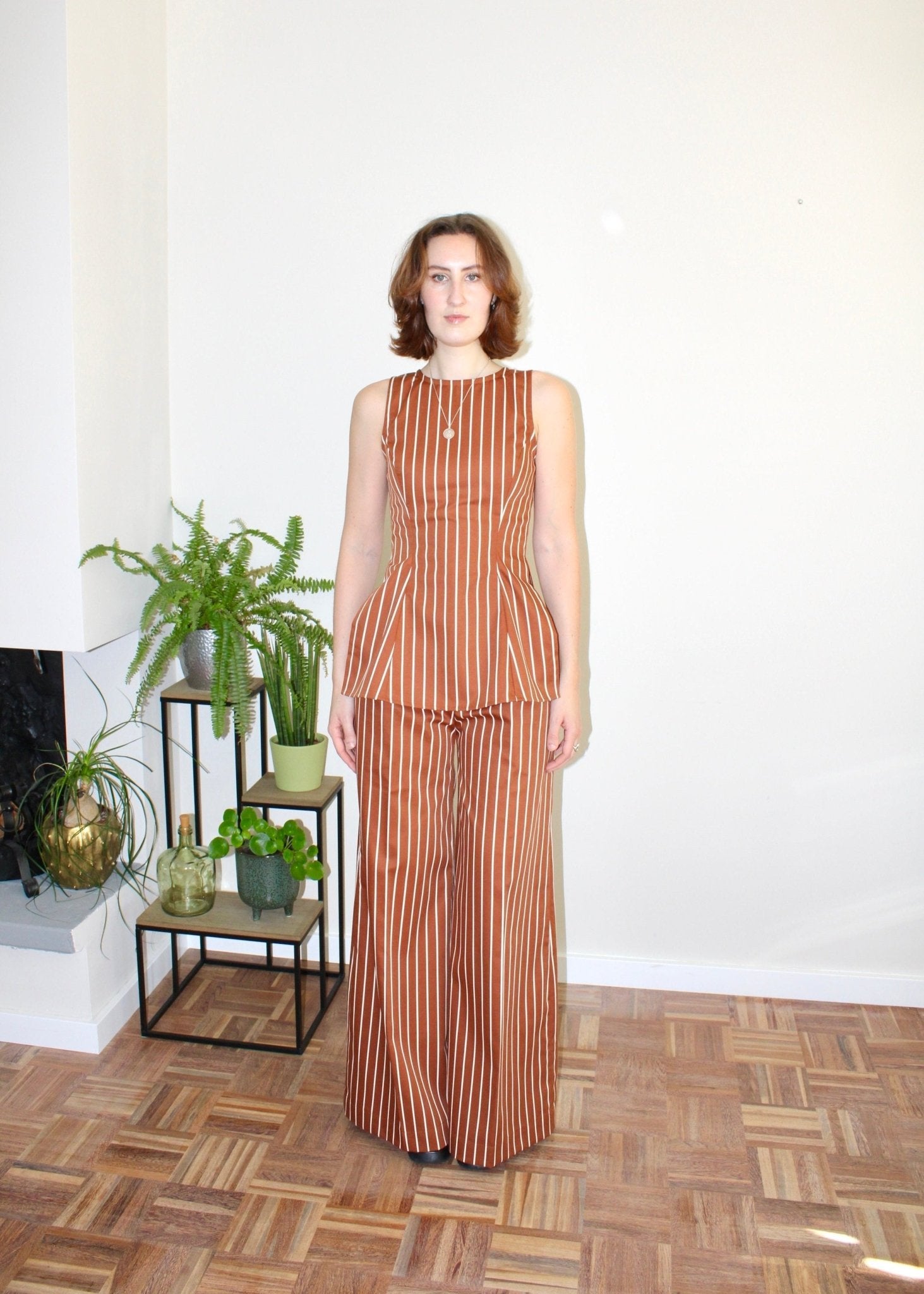 Amelia top light brown stripe - Luci's Lemons