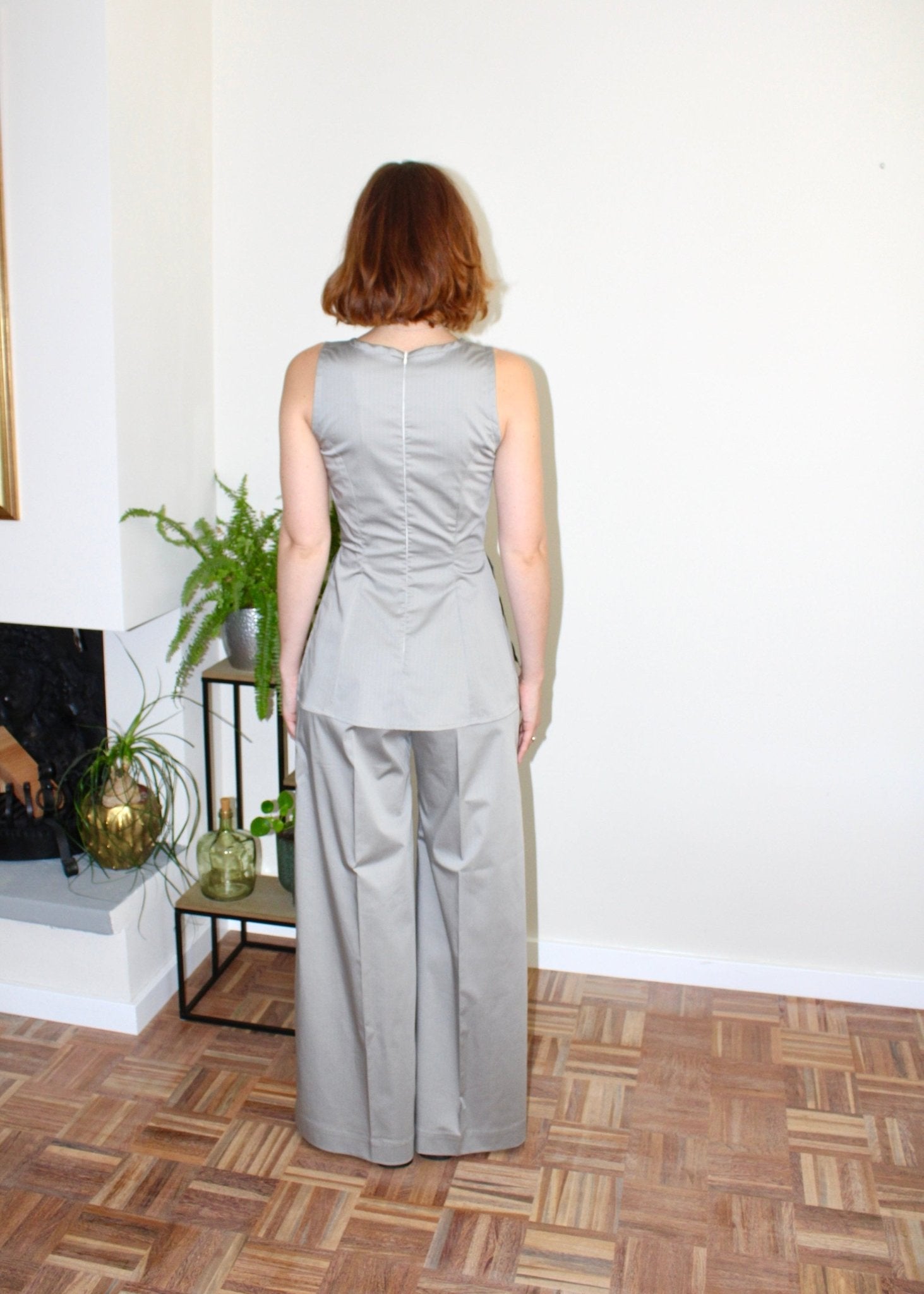 Amelia top light grey stripe - Luci's Lemons